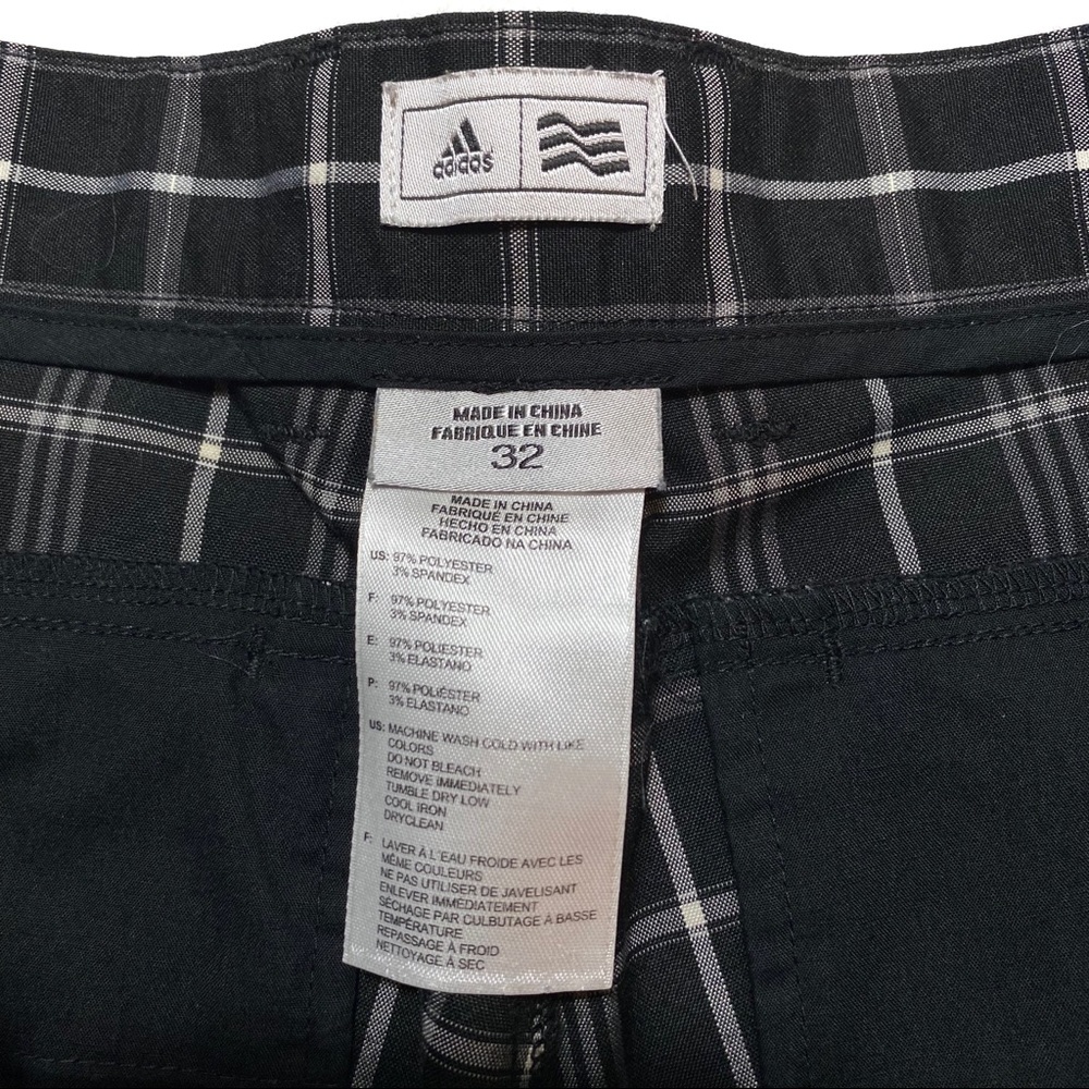 Adidas Golf Shorts Size 32 Black Plaid 11" Inseam - Picture 5 of 5
